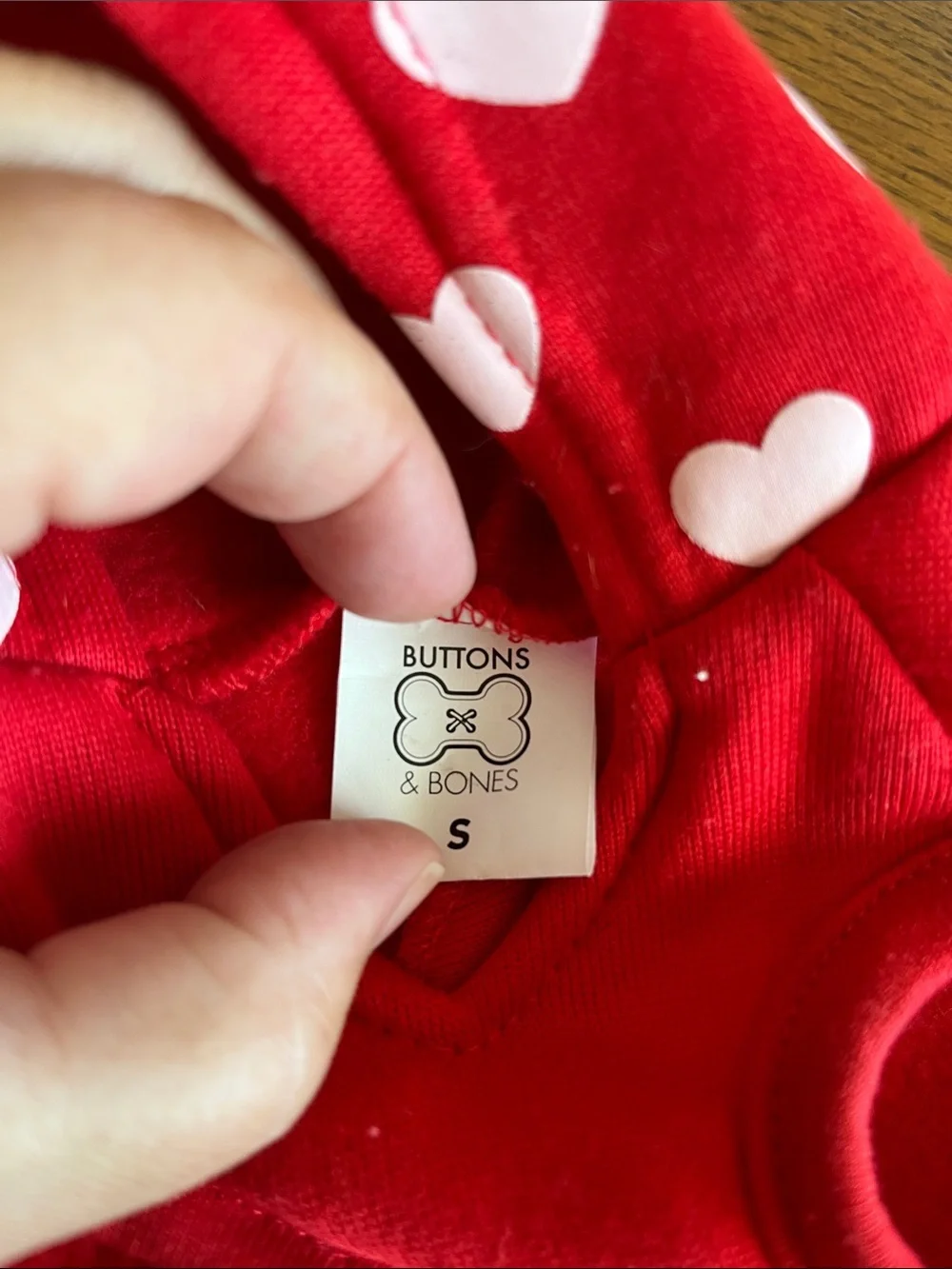 Red 'I Heart You' Dog Hoodie with Heart Print